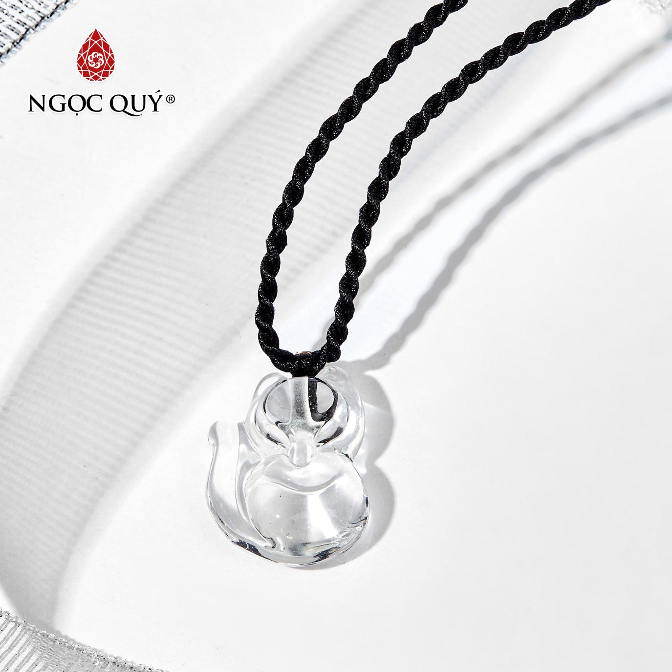 [HCM]Mặt dây chuyền đá pha lê trắng hồ ly 1.7x2.3cm mệnh thủykim - Ngọc Quý Gemstones