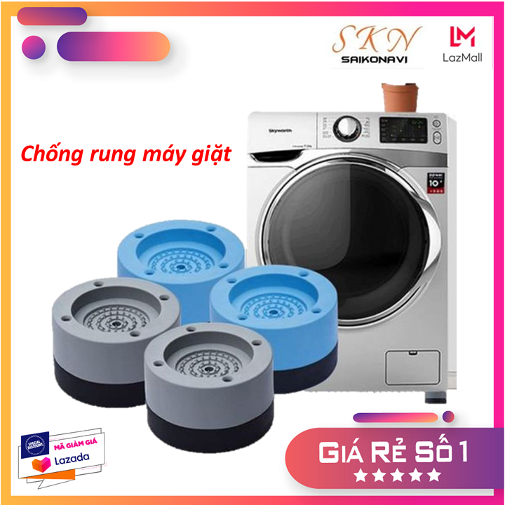 Đế chống rung máy giặt bộ 4 cái siêu êm , Chân Kê Máy Giặt Chống Rung chống ôn,chân kê tủ lạnh