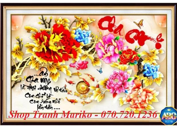 Tranh đính đá cha mẹ df269 kích thước 115*50cm