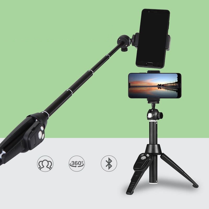 [Sale Sập Sàn] Gậy chụp hình 3 chân KLW H8, gậy tự sướng cứng cáp CÓ remote bluetooth cao cấp
