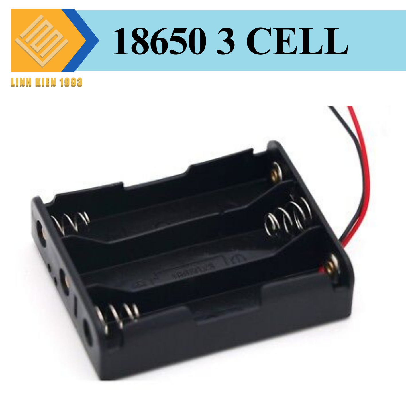Đế 3 pin 18650 mắt nối tiếp