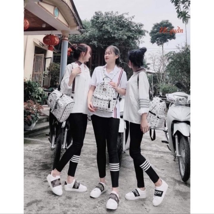 Quần legging bốn vạch chân chất thun co dãn 4 chiều , quần legging nữ