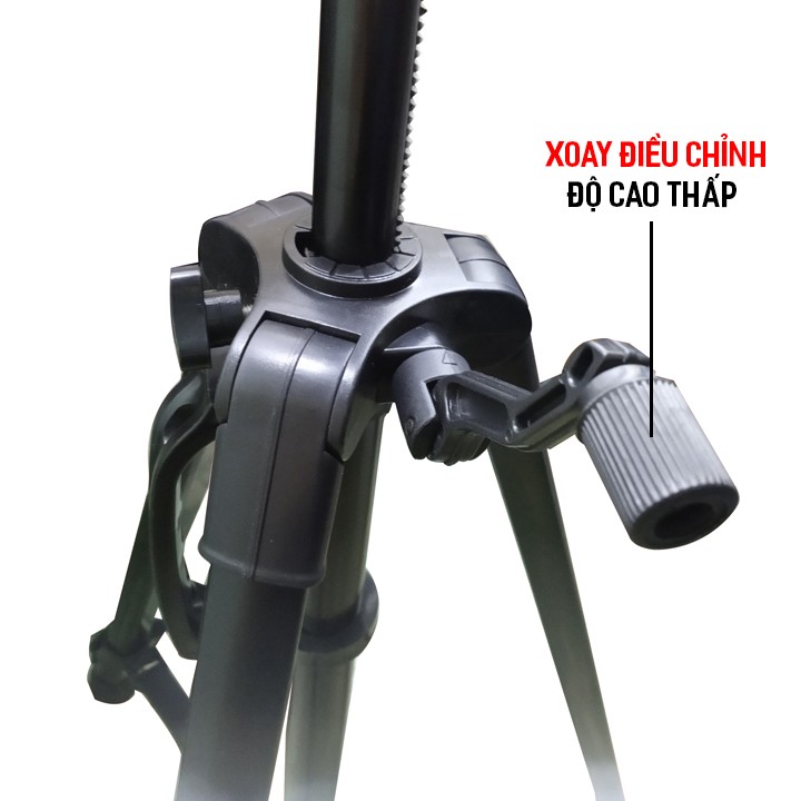 Chân giá đỡ điện thoại, máy ảnh Tripod 3366 cao 140cm có tay cầm cực chắc chắn