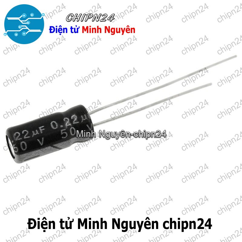 [25 con] (F252) Tụ hóa 0.22uF 50V Đen (5x11mm) - HH001191