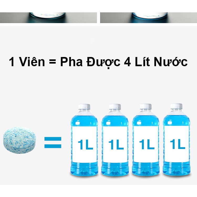 Combo 10 Viên sủi rửa kính xe ô tô chuyên dụng , viên sủi nén 1 viên pha với 4 lít nước chăm sóc kính lái oto xe hơi