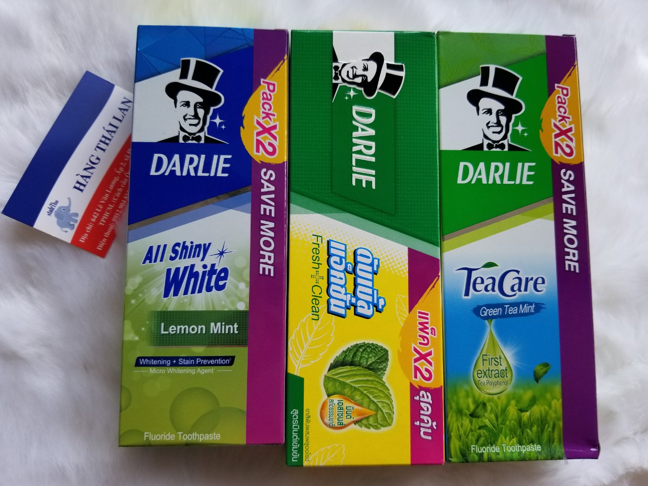 Kem đánh răng Darlie Thái Lan- Kem đánh răng ông già Thái hộp 2 tuýp