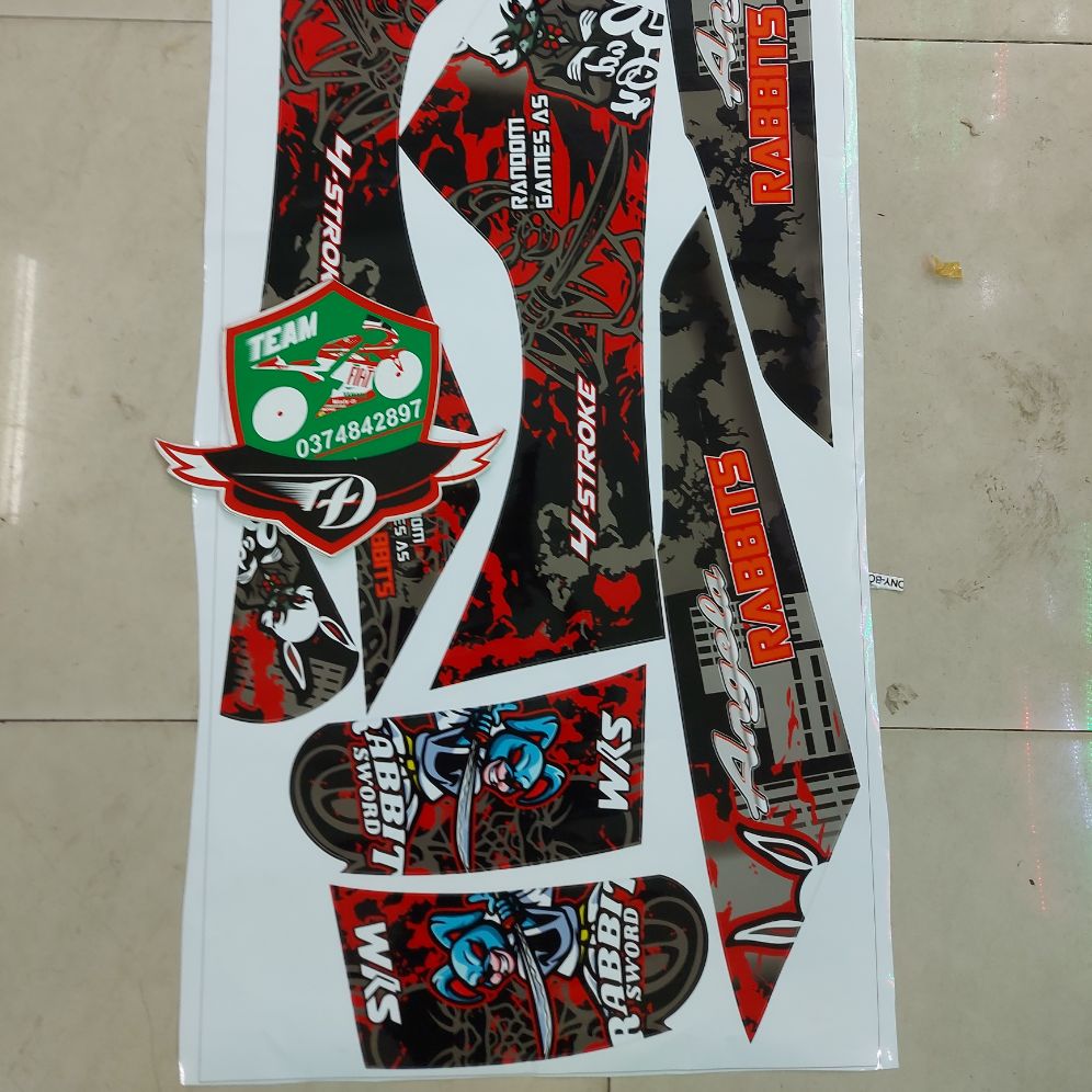 [HCM]Tem xe Angela mẫu tem rời thỏ rabbits cao cấp
