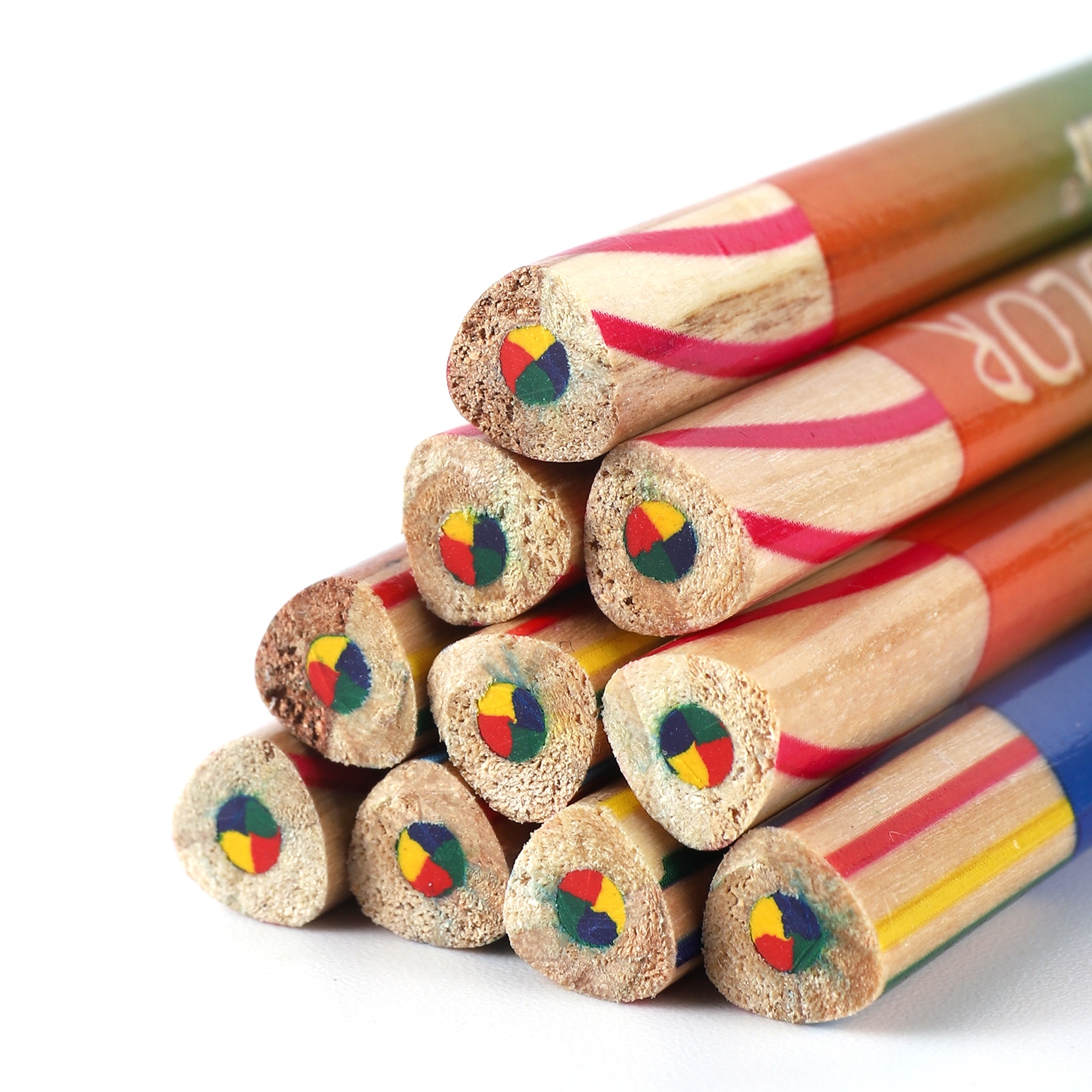 【CC】๑  2 Pcs Pencil 4 Mixed Colors Multicolor Student Drawing For Children Kids