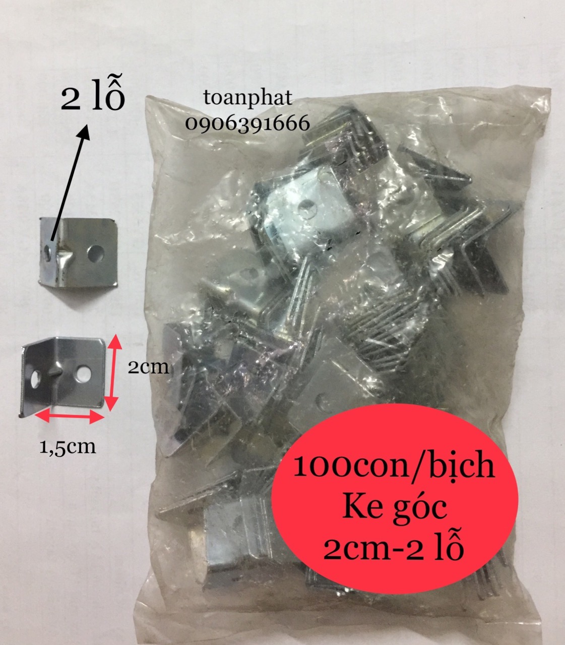 Ke góc vuông| ke minni 2 lỗ 2cm
