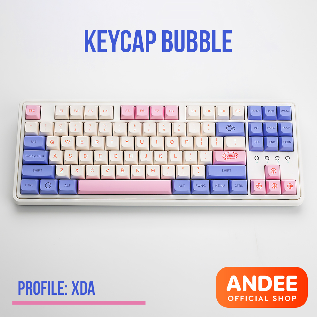 Keycap nút bàn phím XDA Marshmallow/Pixel Wars/Macaroon/Bubble nhiều màu dễ thương cho bàn phím cơ