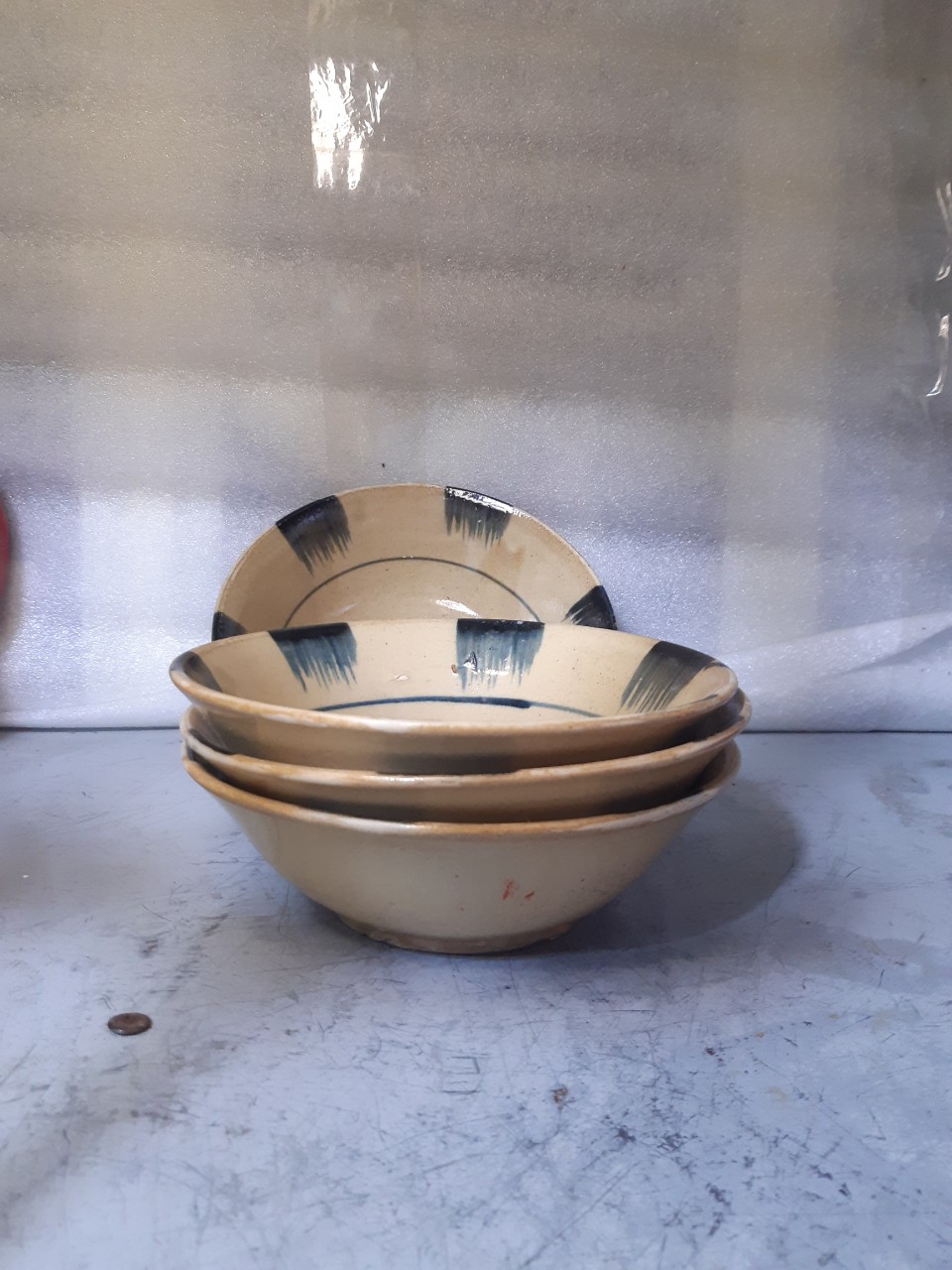 Combo 5 Tô kiểu xưa đá phết xanh nhỏ 16 cm ( hàng đá thô sơ)