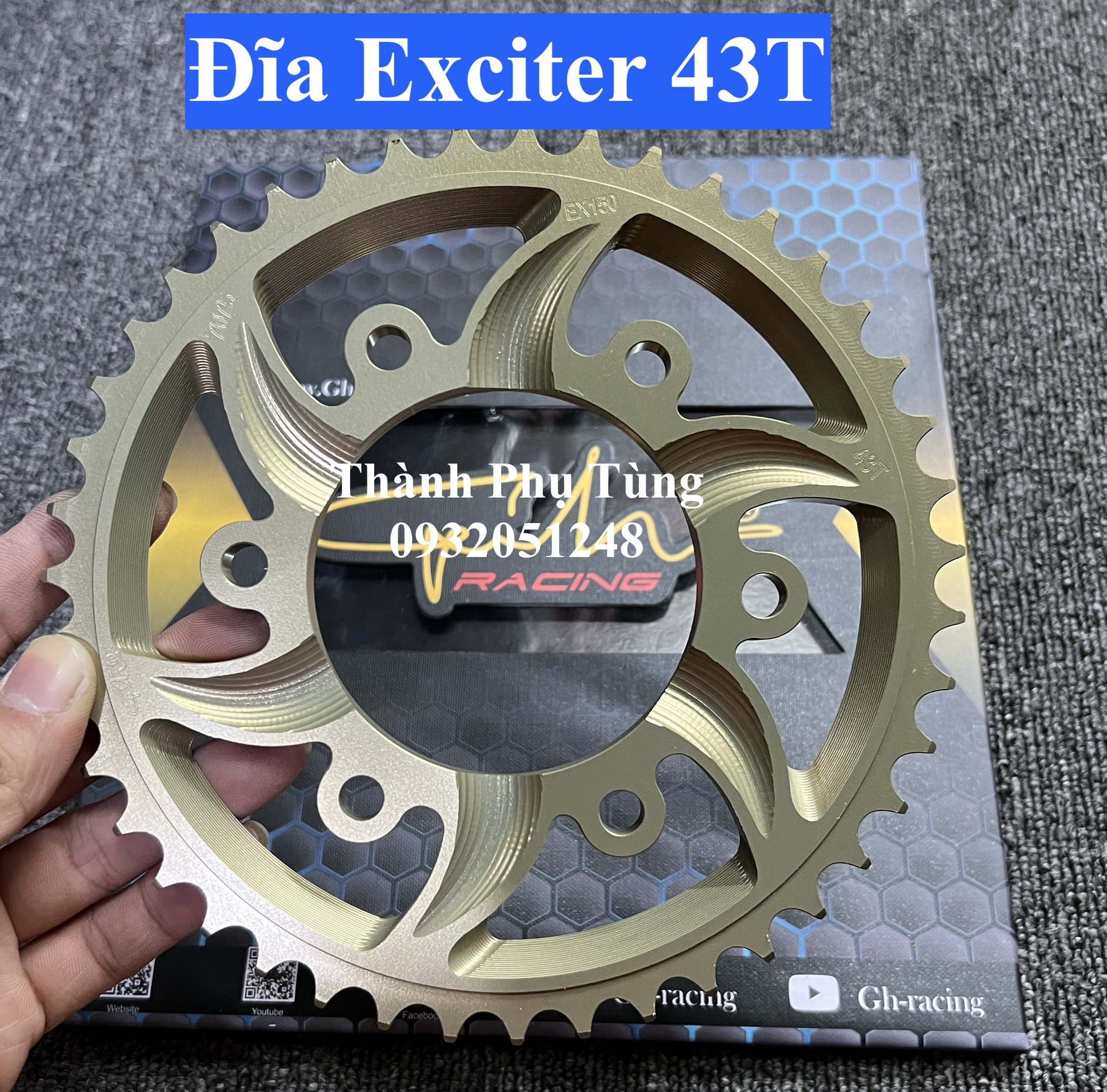 Đĩa tải nhôm 7075 siêu cứng gắn exciter, winner, sonic, rs, satria,yaz...