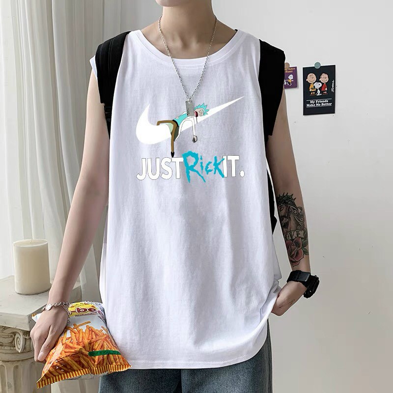 Áo thun ba lỗ nam in just rich it