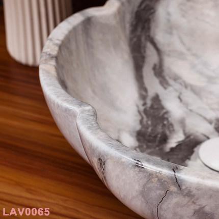 Chậu rửa lavabo gốm sứ cao cấp LAV0065 – Đường nét vân đá nghệ thuật