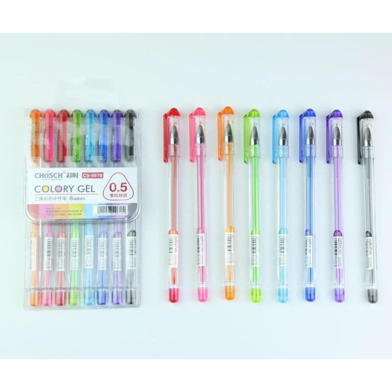 Vỉ 8 cây viết nước gel CHOSCH CS - 8678