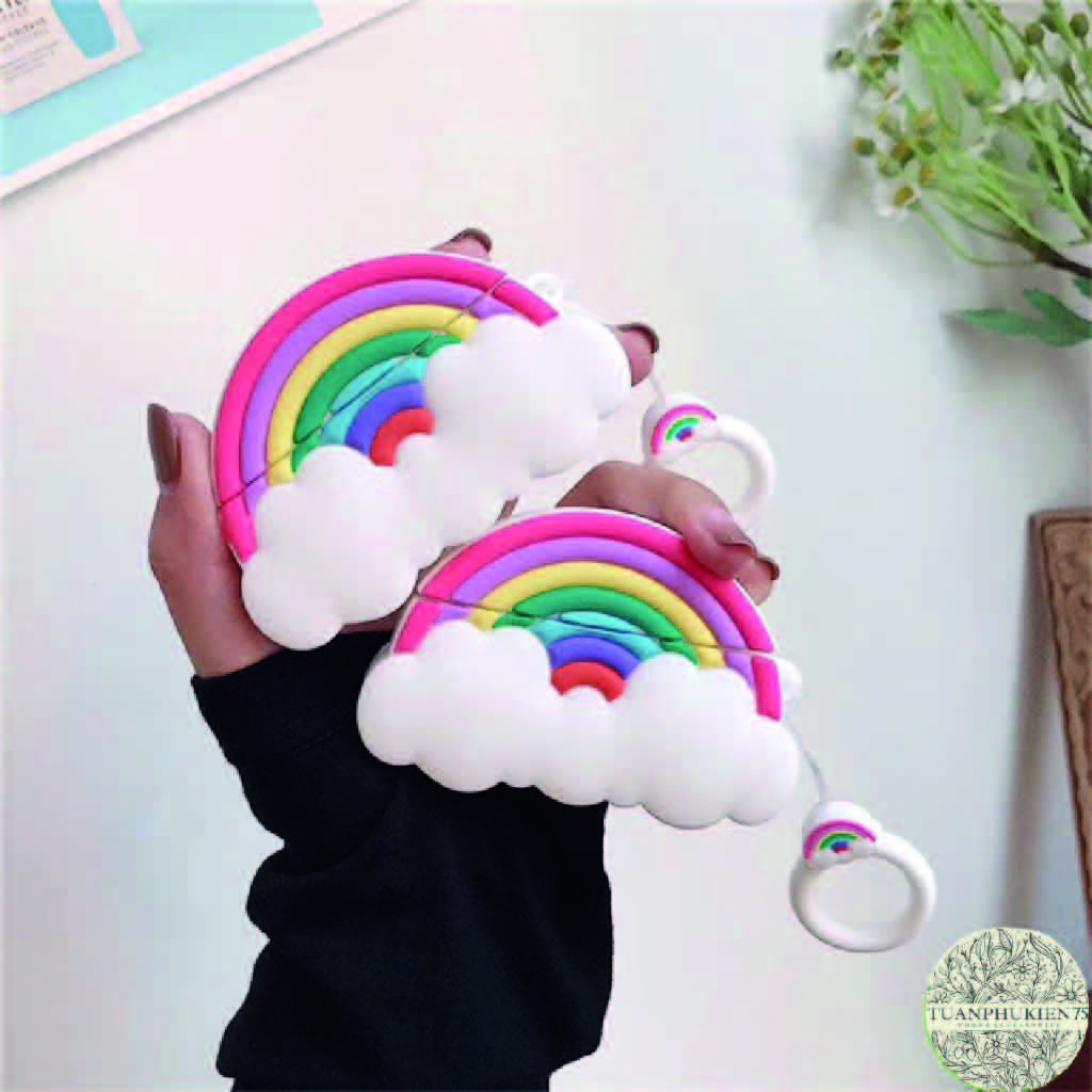 Airpods Case ⚡ Silicon Case Tai Nghe Không Dây Airpods 1/2/i12 hình Cầu Vồng