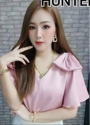 Áo voan nơ vai tay xòe ngắn dễ thương TTSLA0051