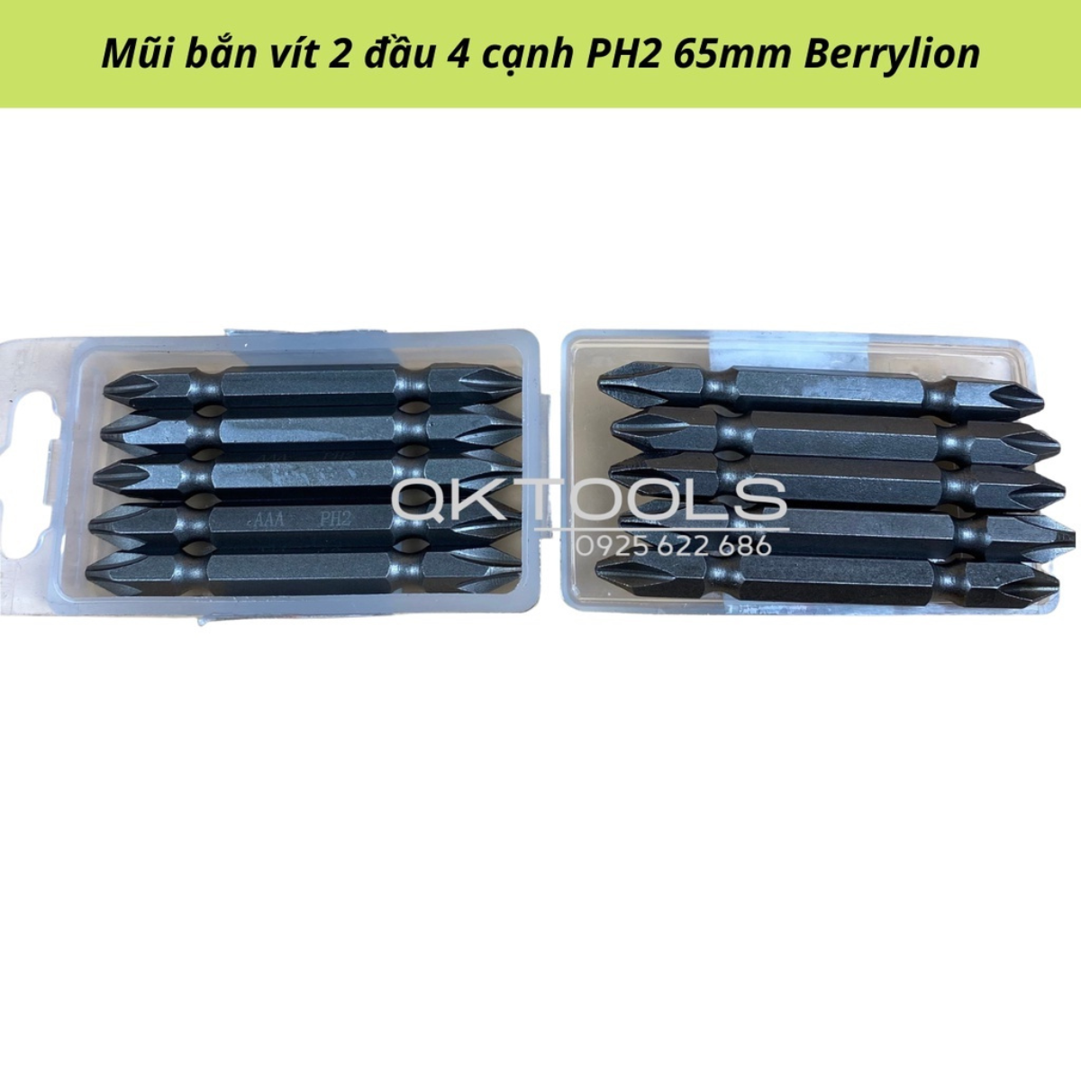 Mũi bắn vít 2 đầu 4 cạnh PH2 Berrylion
