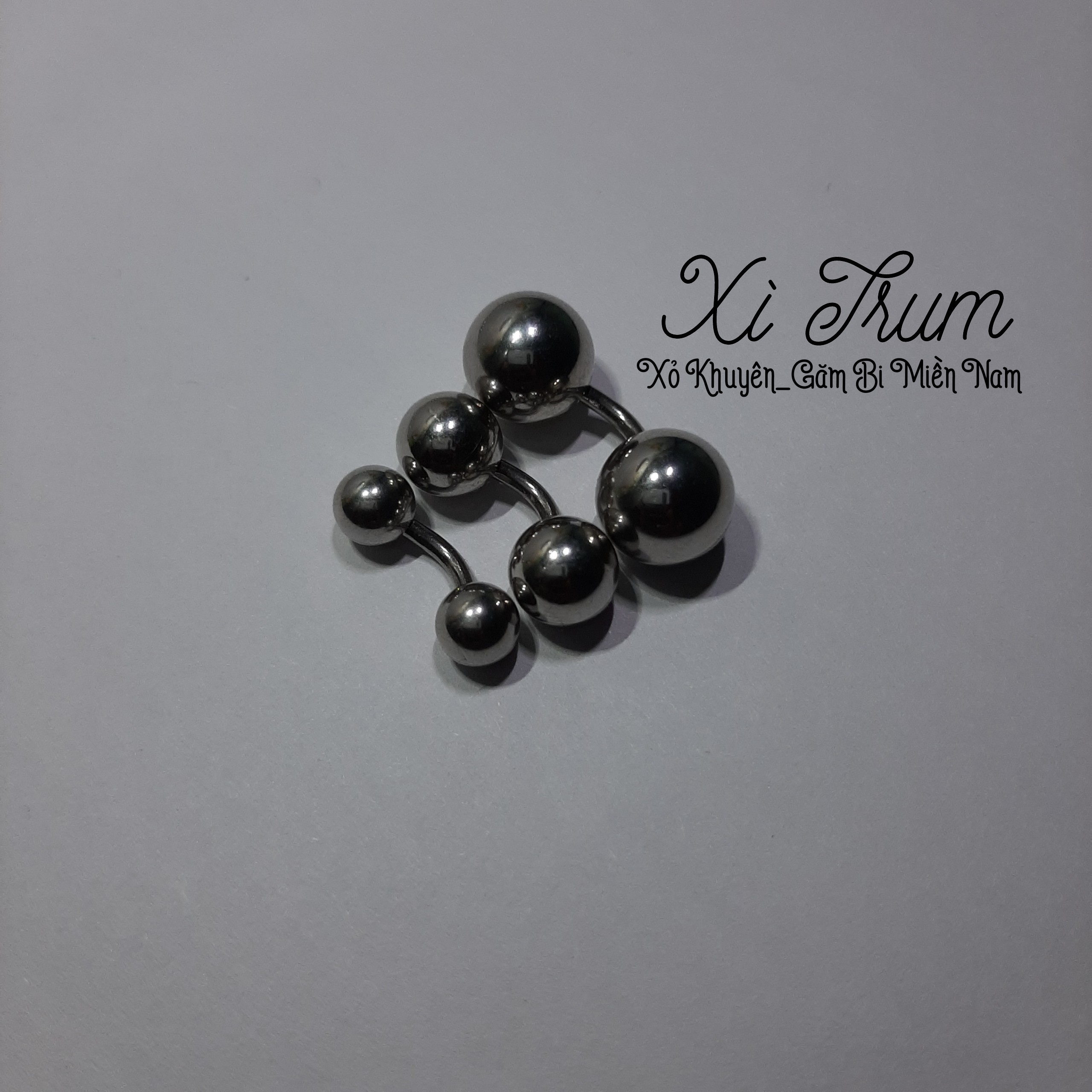 01 Khuyên chuỳ CONG bi INOX cho Nam ( KHÔNG KÈM KIM XỎ )