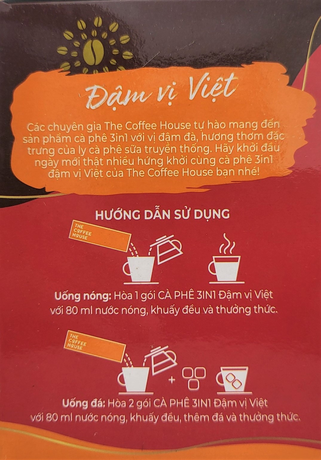 HỘP ĐỎ (THE COFFEE HOUSE 288g / 18 gói) CÀ PHÊ 3 IN 1 ĐẬM VỊ VIỆT Instant Coffee