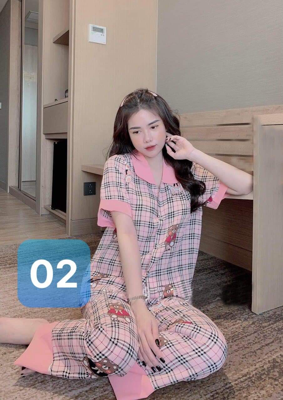 Bộ lụa Pijama loại 1 chất mềm mịn, mát + Ảnh thật ,Bộ Lụa kate thái Tay Ngắn.Bộ đồ nữ