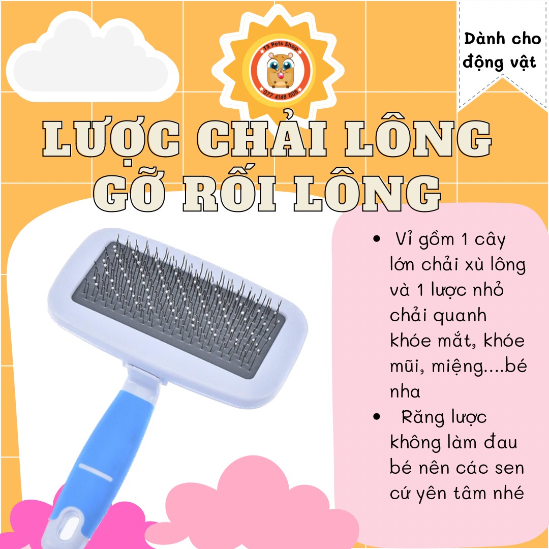 Lược chải xù lông và gỡ rối lông chó mèo