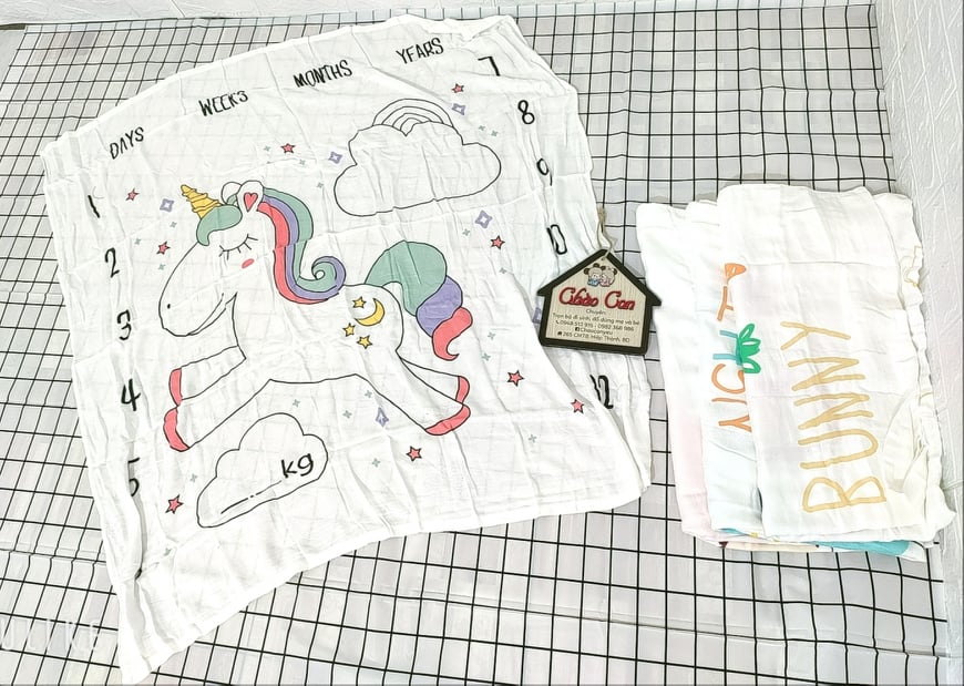 Chăn Lụa sợi tre Aden Muslin Swaddle siêu mềm mát cho bé. 110x110 cm