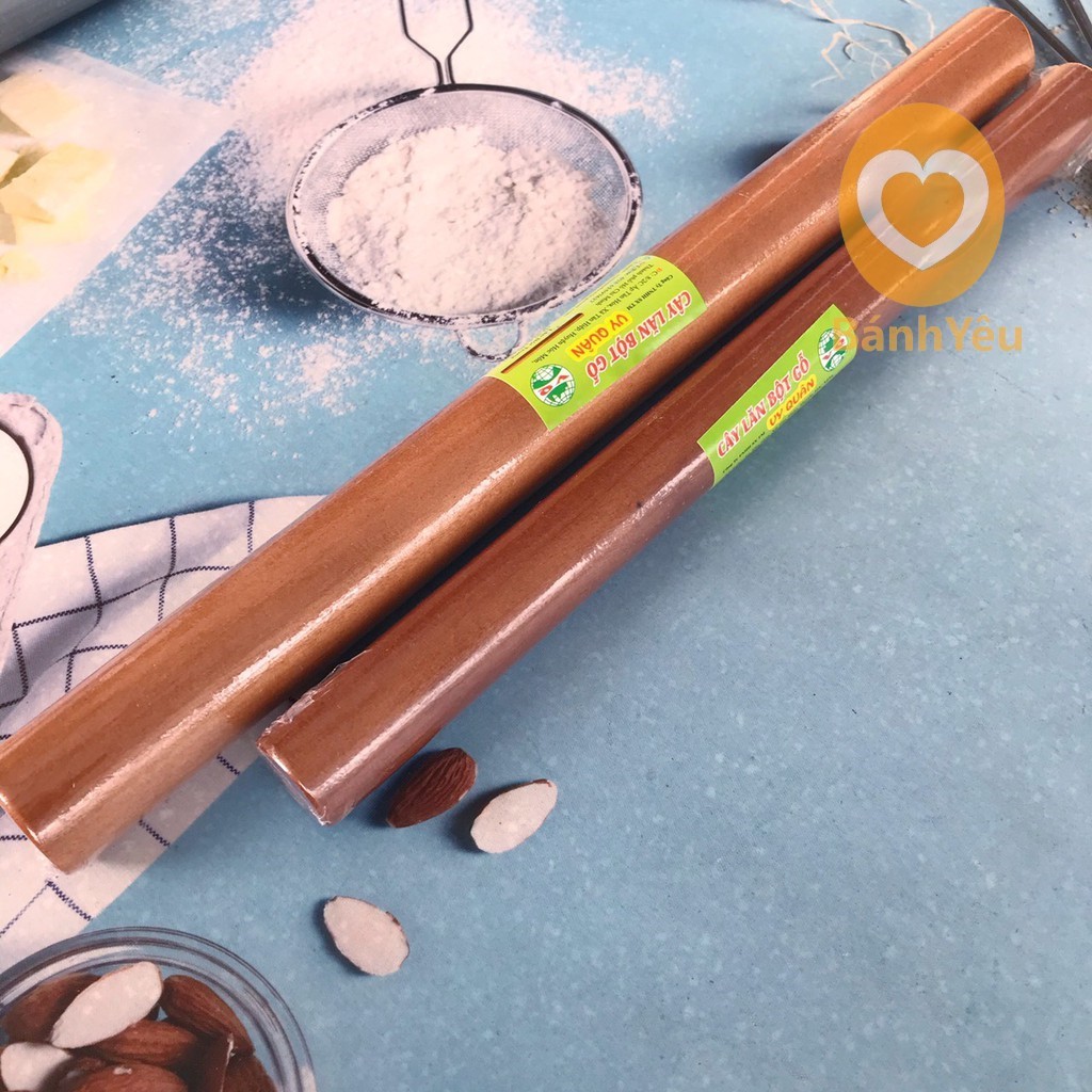 Cây lăn bột ( cán bột ) gỗ xà cừ dụng cụ làm bánh