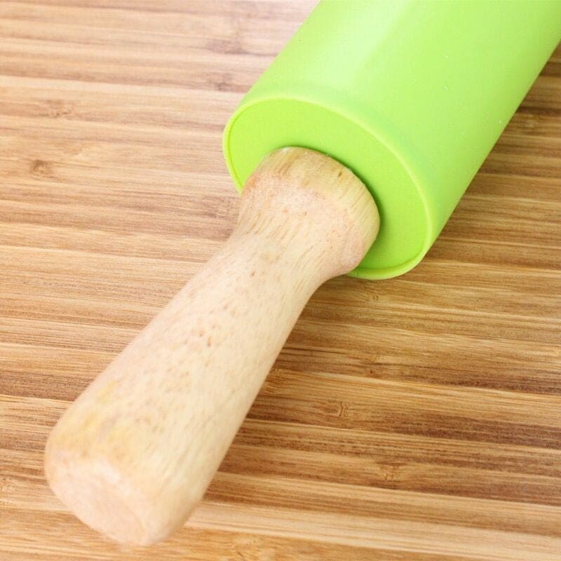 Cây lăn bột silicon cán gỗ lớn 48 cm