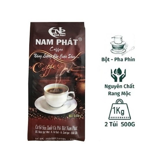 Combo 2 Bịch (mỗi bịch 500gr) Cà phê pha phin Nam Phát đậm đà - Đặc sản Buôn Ma Thuột