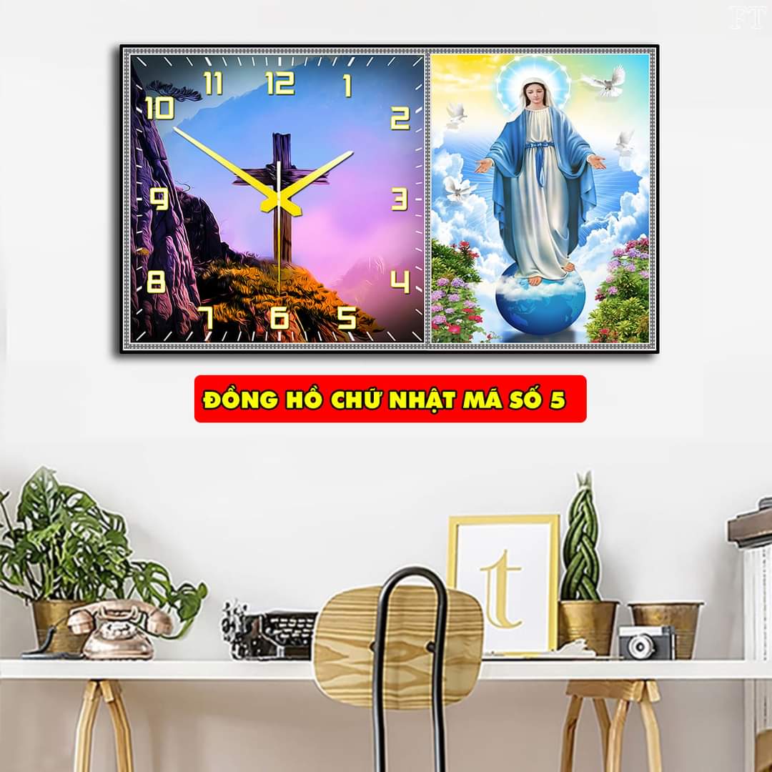 Đồng hồ tranh pha lê pvp, đồng hồ kt 3080, đồng hồ pha lê , đông hồ treo tường