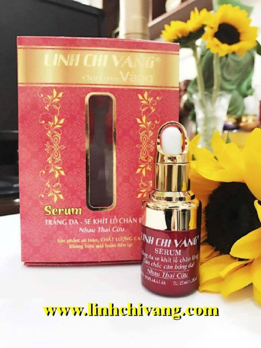 Serum trắng da se khít lỗ chân lông nhau thai cừu linh chi vàng 25ml