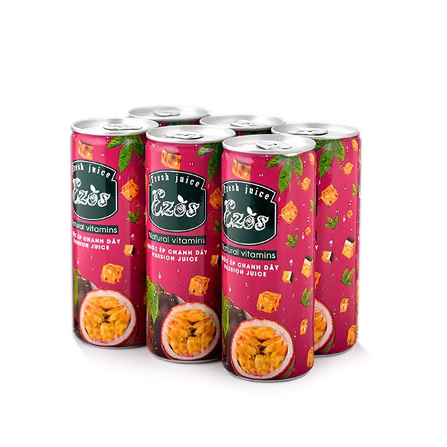 Nước Ép Chanh Dây Ezos Thùng 30 Lon x 240ml