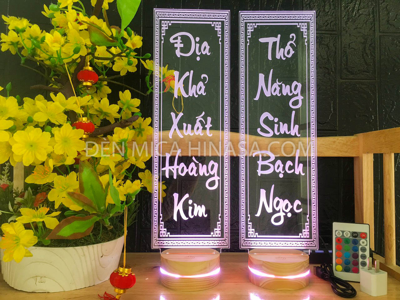 bài vị thần tài Thổ Năng Sinh Bạch Ngọc Địa Khả Xuất Hoàng Gia 40cm 16 màu