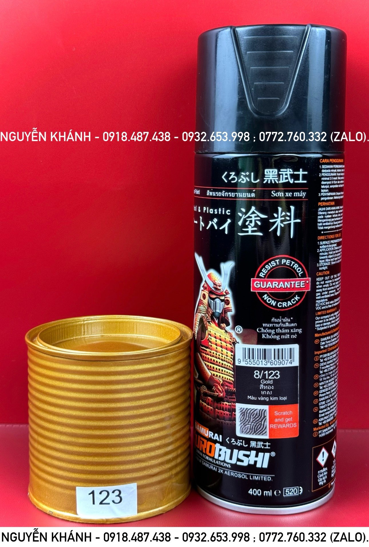 8/123-xịt samurai màu vàng ánh kim