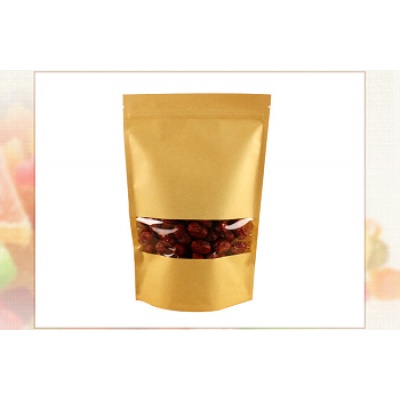Túi zip giấy kraft cửa sổ 14cm