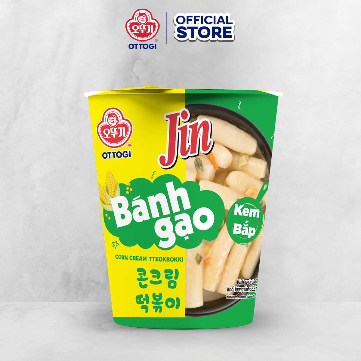 Bánh gạo Ottogi Jin kem bắp ly 82g