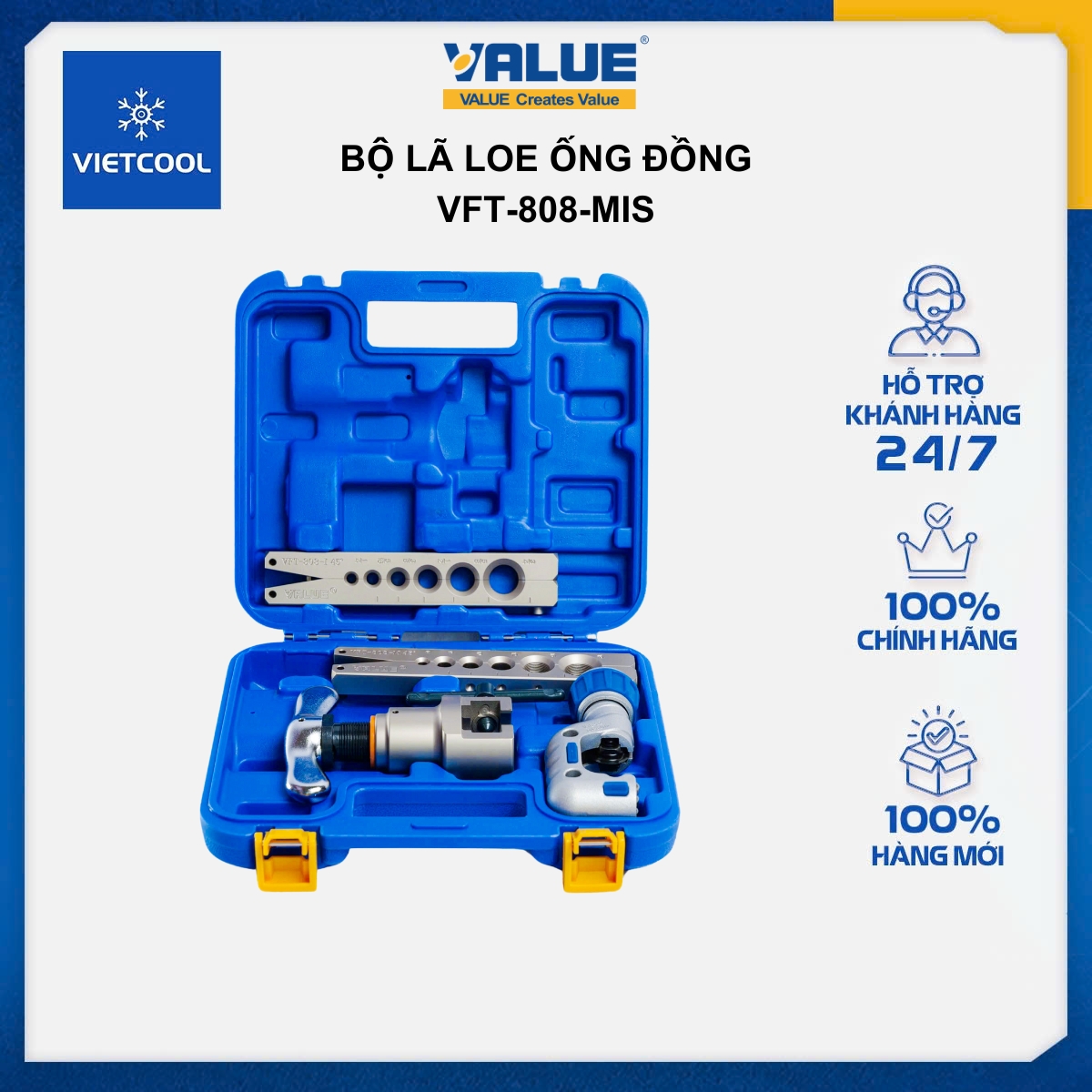 Bộ lã - loe ống đồng VALUE Model VFT-808-MIS (2 kẹp)