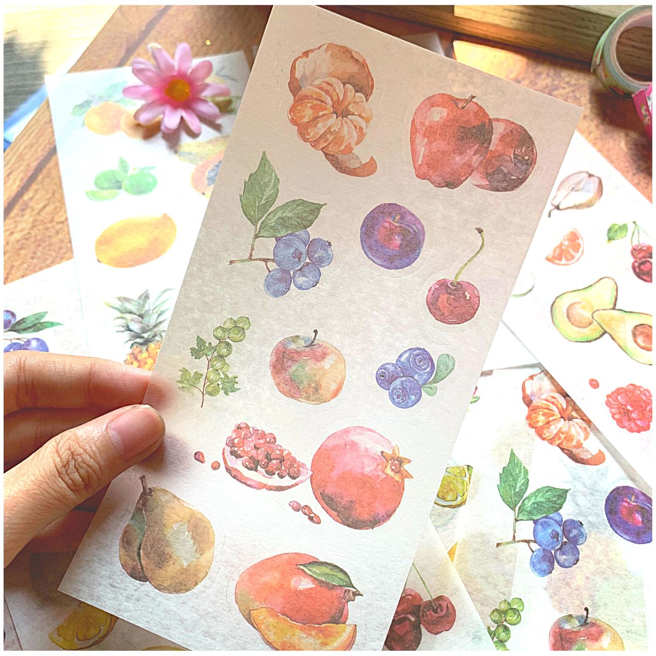 [HCM]Bộ 6 Tấm Sticker Dán Trang Trí - Trái Cây