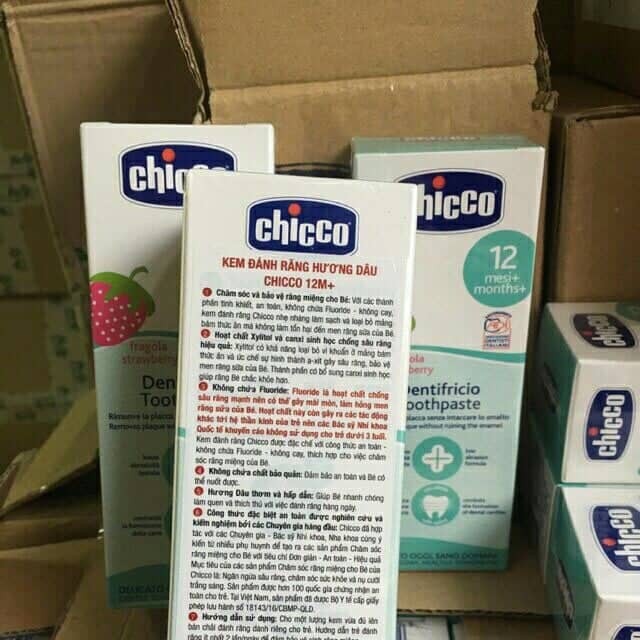 Kem Đánh Răng Chicco - 12M+ (Hương Dâu)