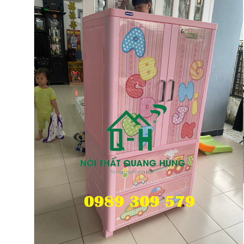 Tủ nhựa Duy Tân 2 cánh 2 hộc kéo cao cấp giao nhanh hcm