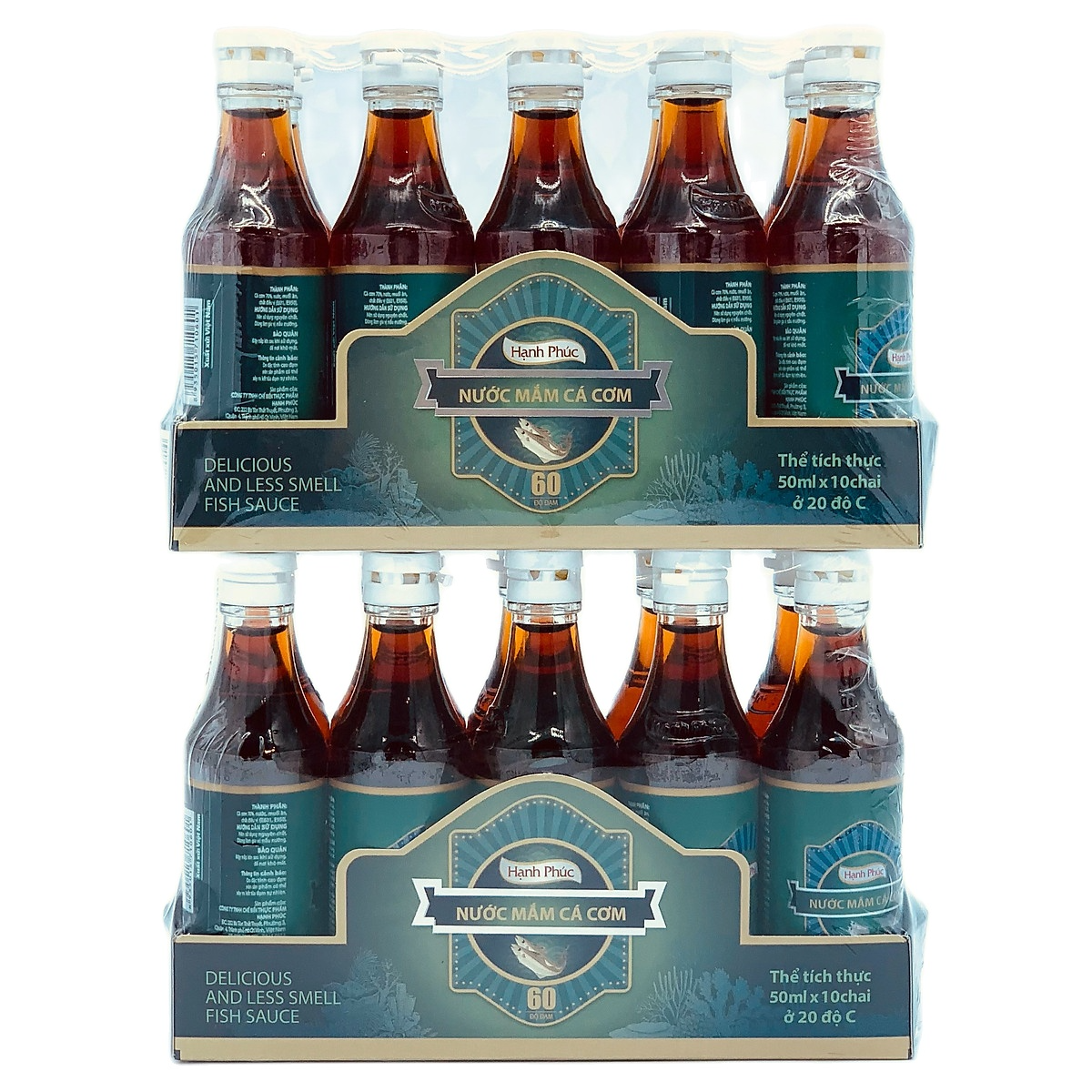 (Combo 2 Lốc - THÙNG XỐP) Nước mắm Hạnh Phúc 60 Độ Đạm Chai 50ml/Chai