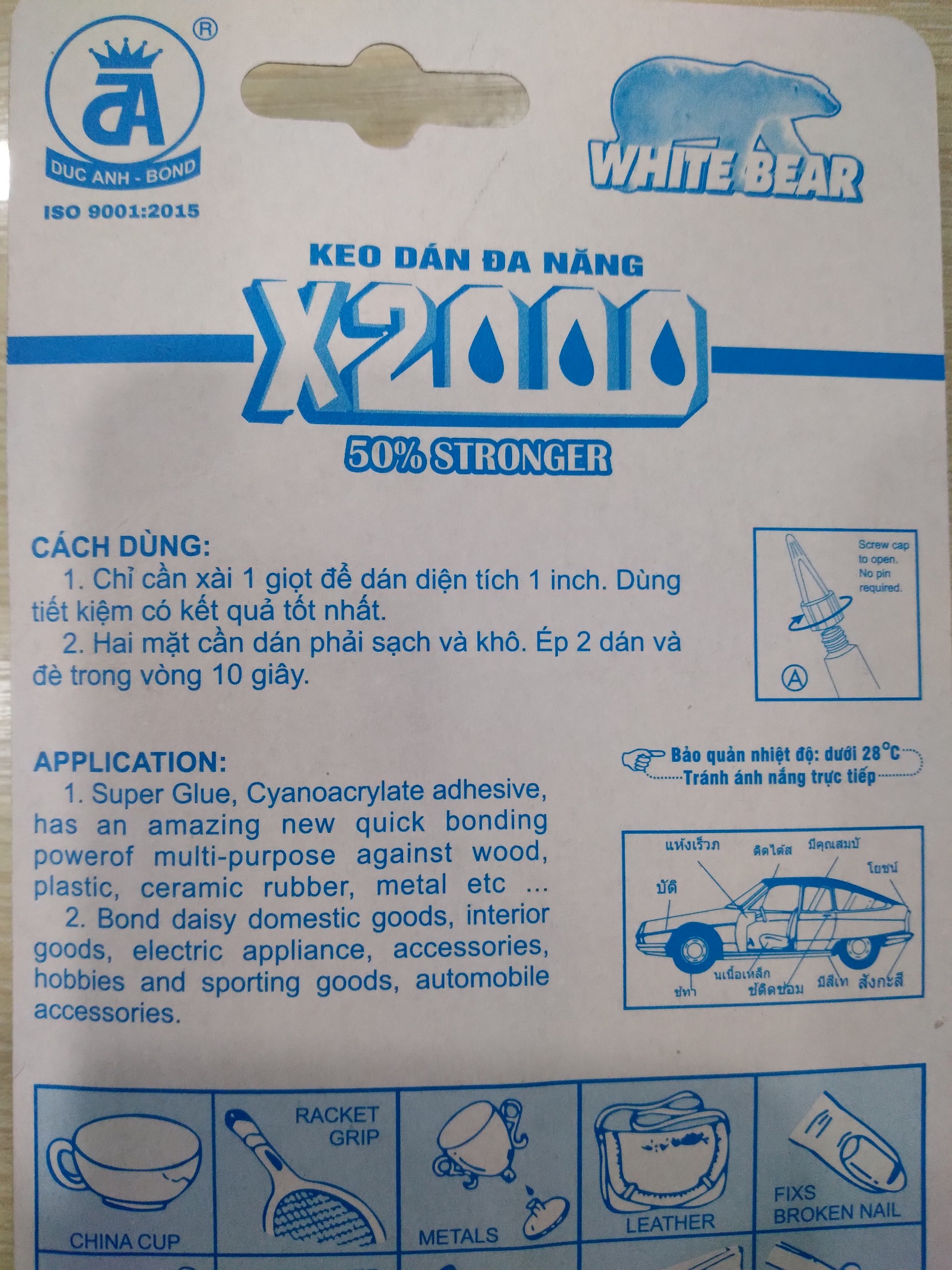 Keo dán đa năng X2000 siêu dính, xuất xứ từ Thái Lan.