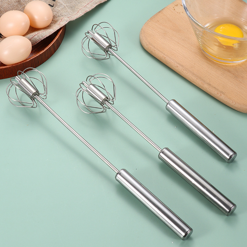 Self Rotating Shaft Stainless Steel Egg Beater
