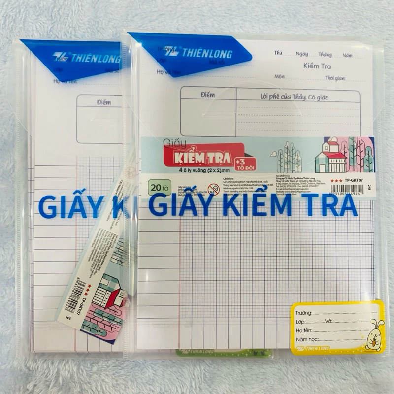 Giấy kiểm tra Thiên Long TP-GKT07 giấy 4 ôly vuông 2x2