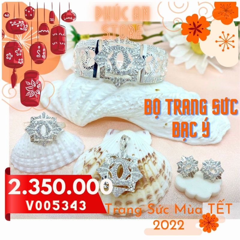 BỘ TRANG SỨC BẠC Ý 2022 - ĐẦY ĐỦ VÒNG TAY, NHẪN, HOA TAI, MẶT DÂY CHUYỀN CỰC KỲ SANG TRỌNG VÀ QUYẾN RŨ