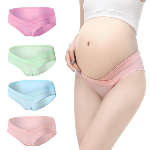 Combo 5 Quần Lót Cạp Chéo Cho Bà Bầu Túi Zip