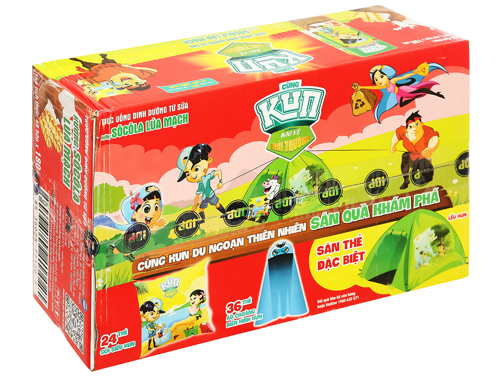 Thùng 48 hộp sữa lúa mạch hương socola LiF Kun 110ml