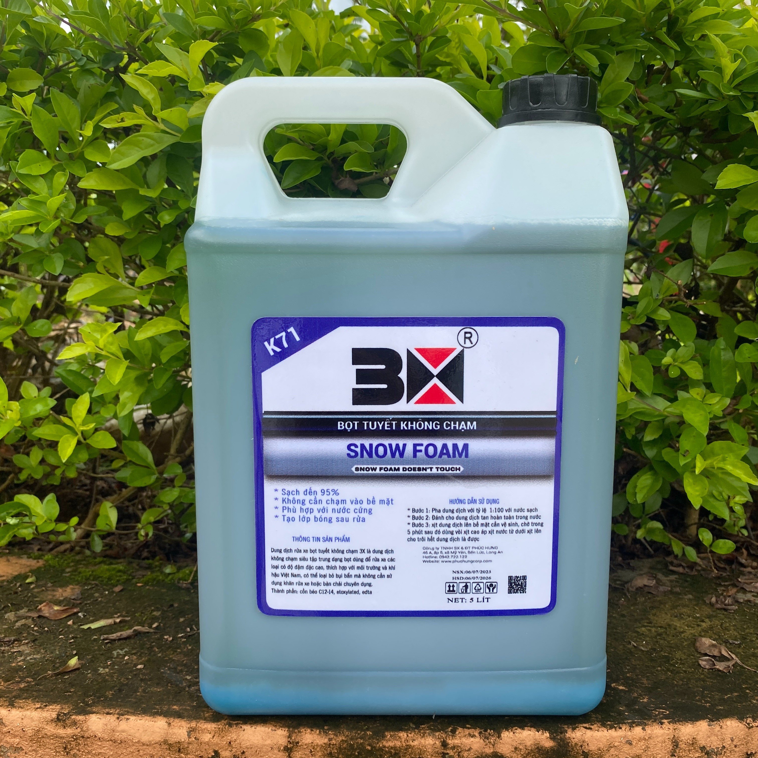 ( CAN 5 LÍT ) BỌT TUYẾT RỬA XE KHÔNG CHẠM CAO CẤP 3X K71