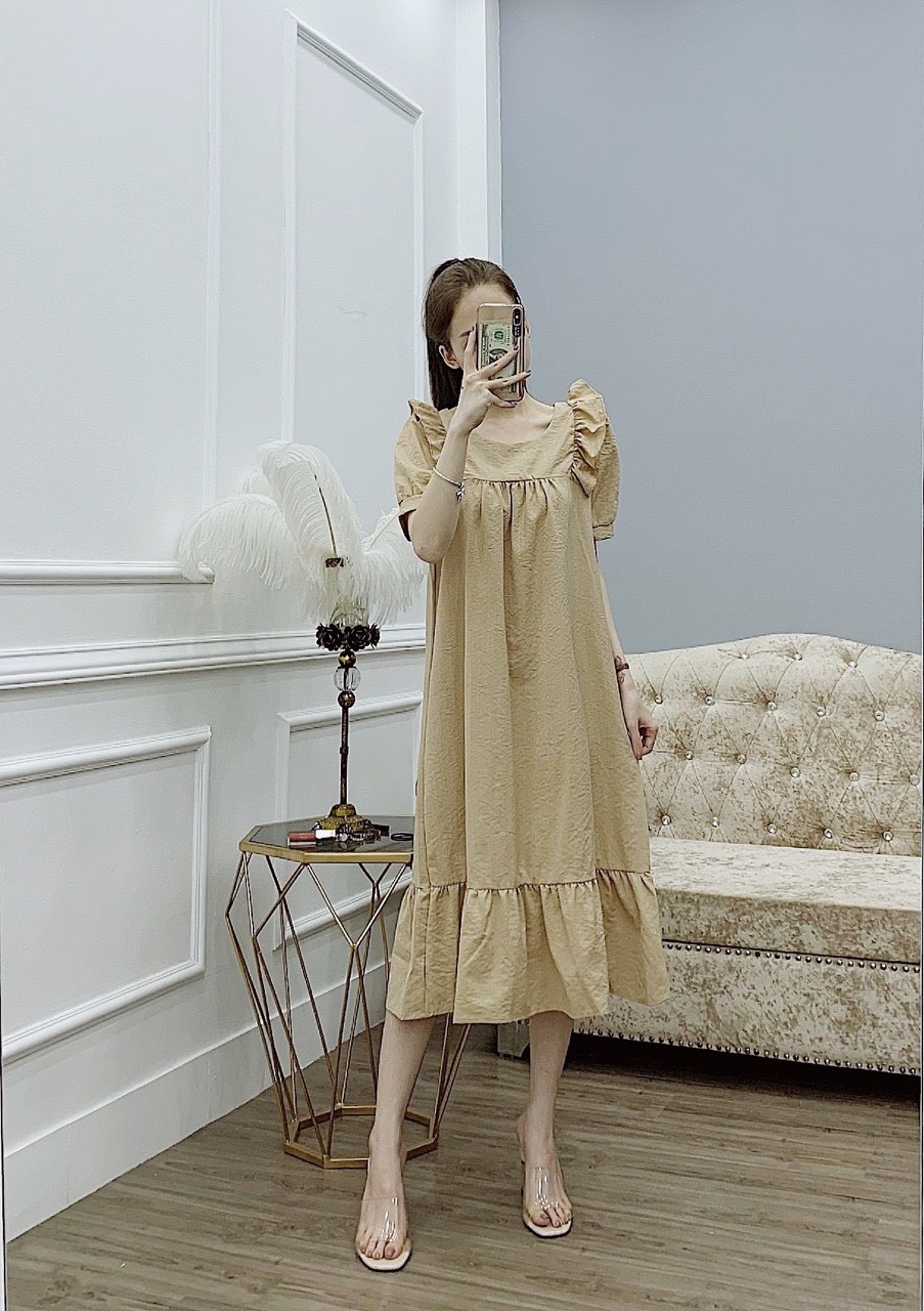 váy bầu thu đông tay dài mẫu thiết kế mới, váy bầu, đầm bầu công sở